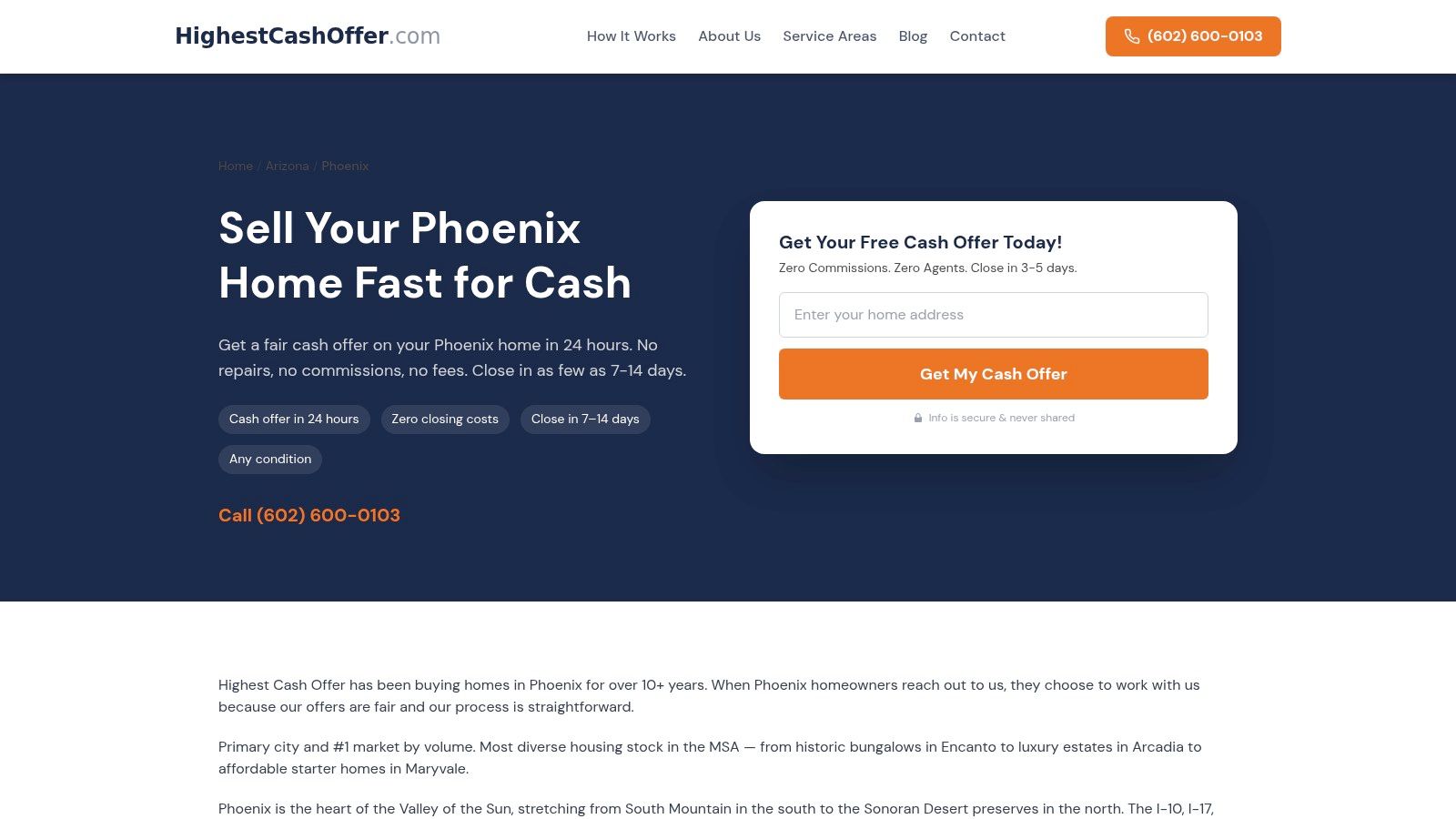 Highest Cash Offer (Phoenix)